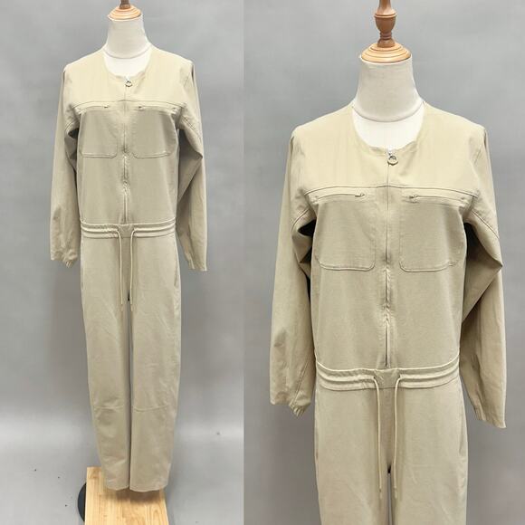 Lululemon Ventlight Zippered Utility Long Sleeve Jumpsuit in Trench-Tan Size 6 - Picture 12 of 12